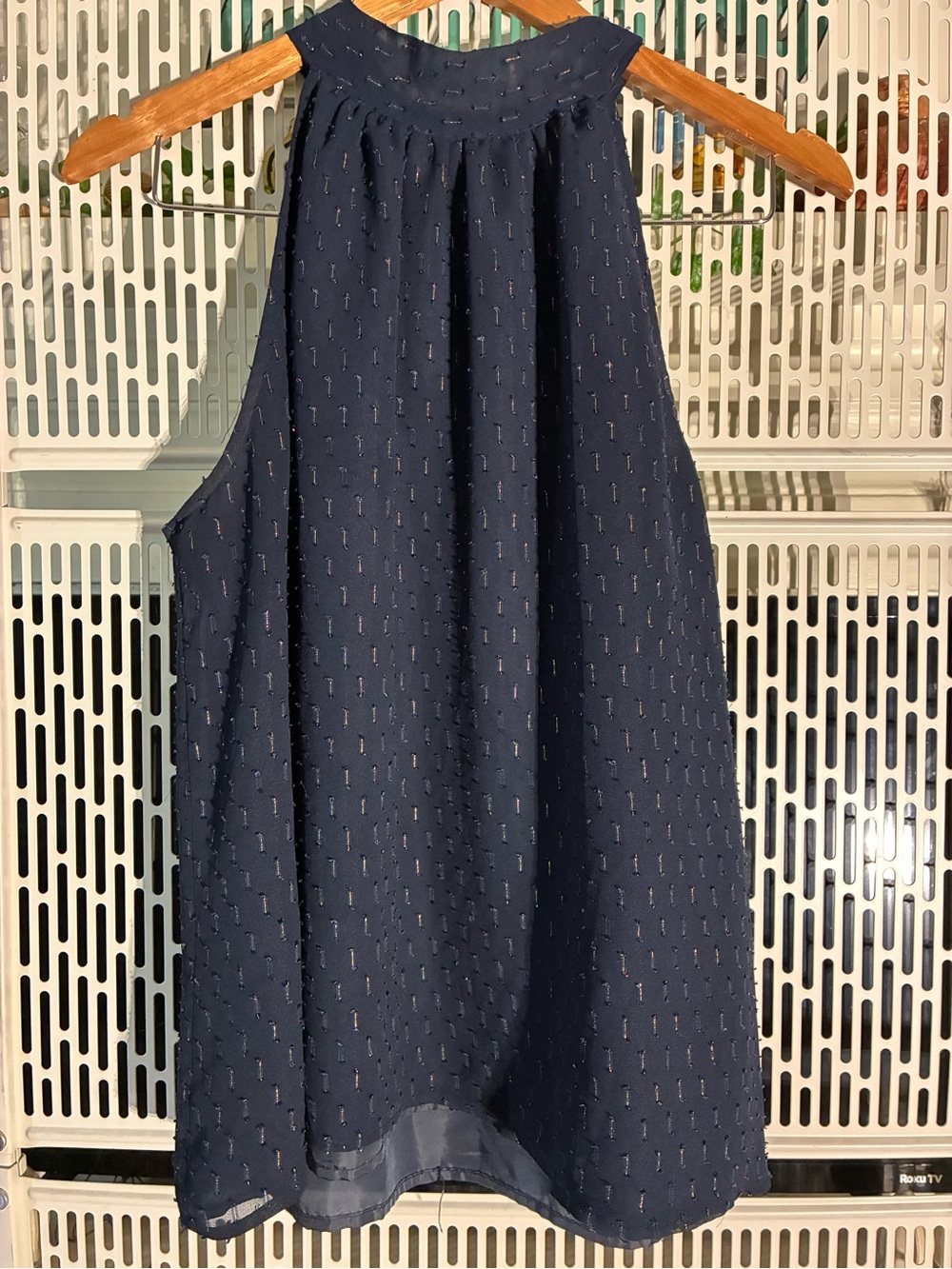 J. Crew Navy Textured Halter Top- Women's
